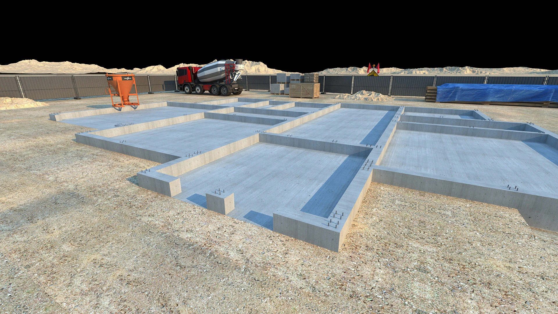 Construction site 3D Model .c4d .max .obj .3ds .fbx .stl .blend