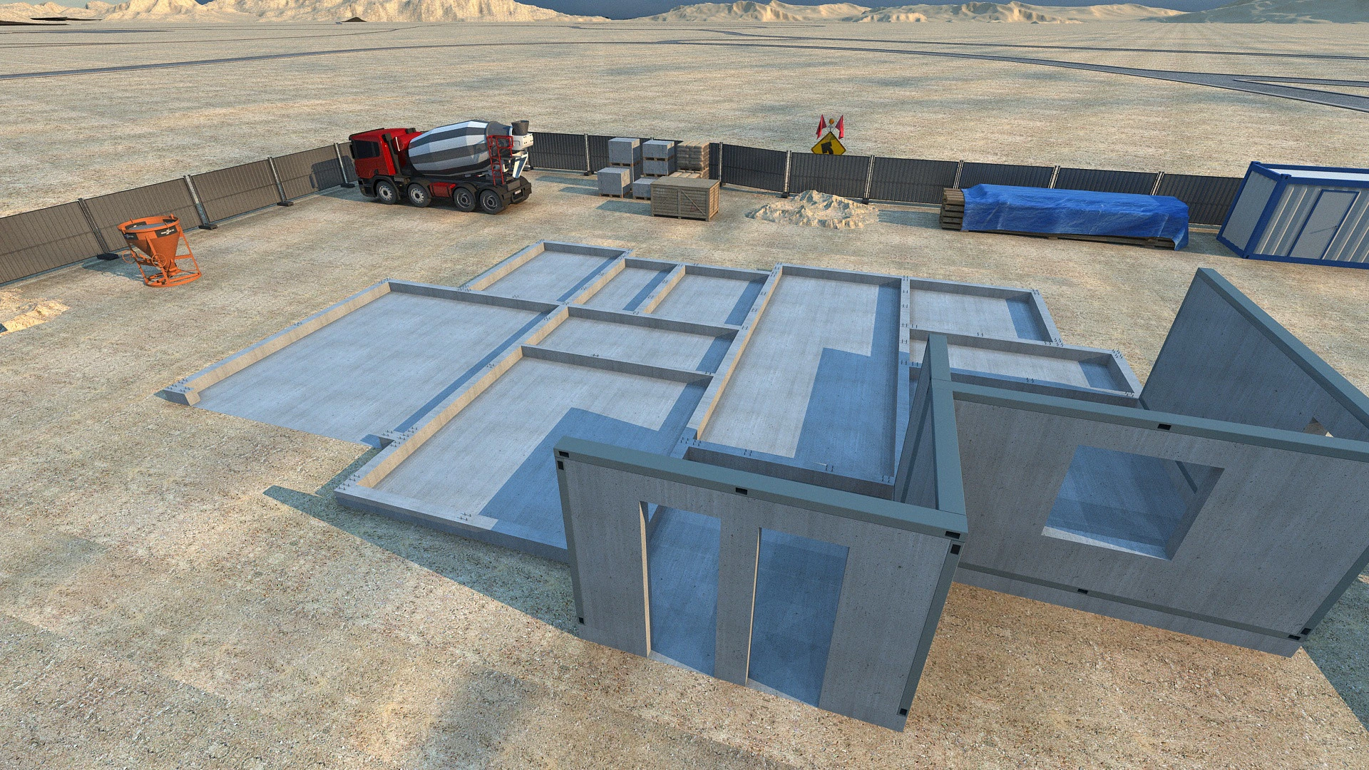Construction site 3D Model .c4d .max .obj .3ds .fbx .stl .blend 