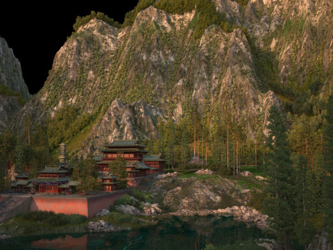 Temple Model 3D