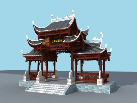 Decorated archway Model 3D