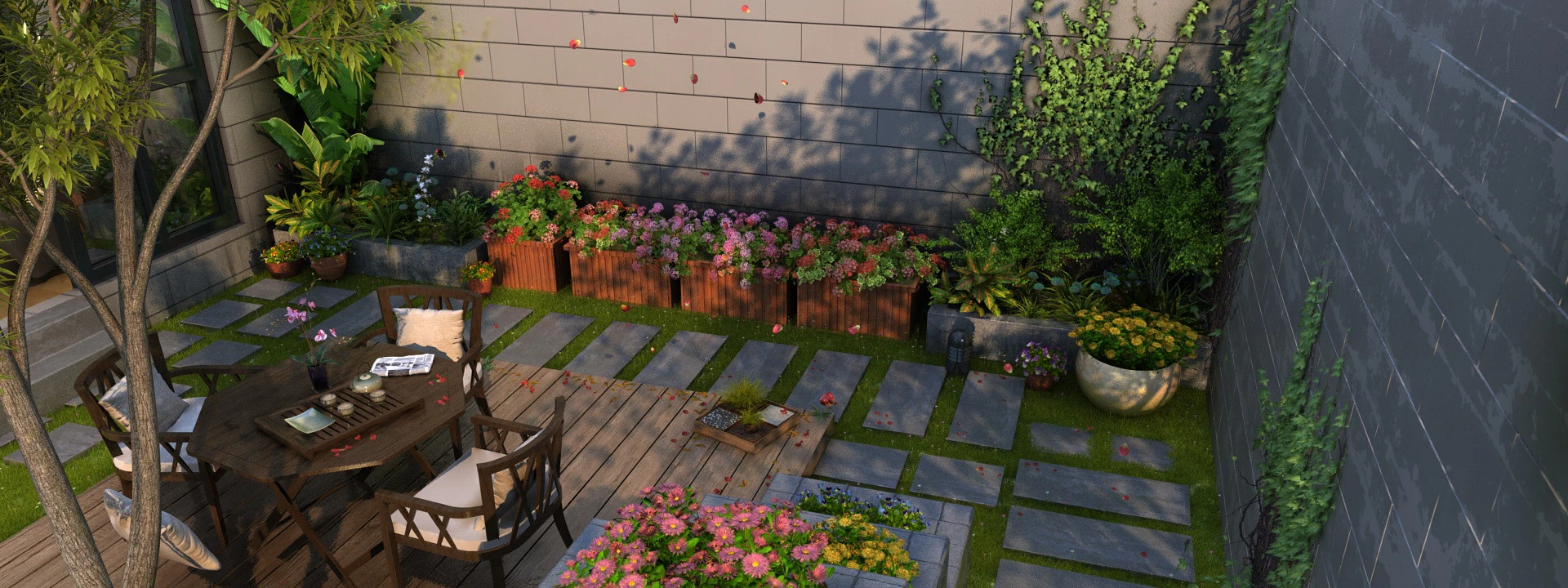 Courtyard 3D Model .c4d .max .obj .3ds .fbx .stl .blend 