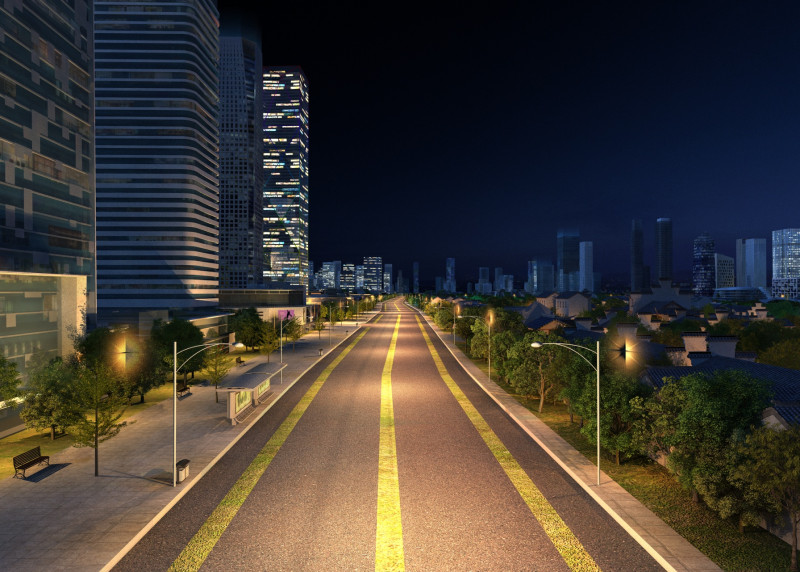 City night 3D Model .c4d .max .obj .3ds .fbx .stl .blend