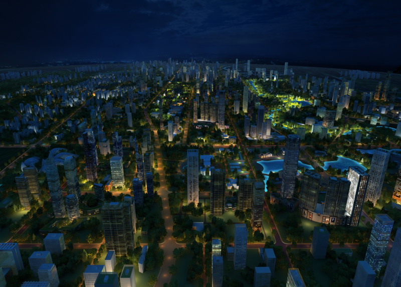 City night 3D Model .c4d .max .obj .3ds .fbx .stl .blend