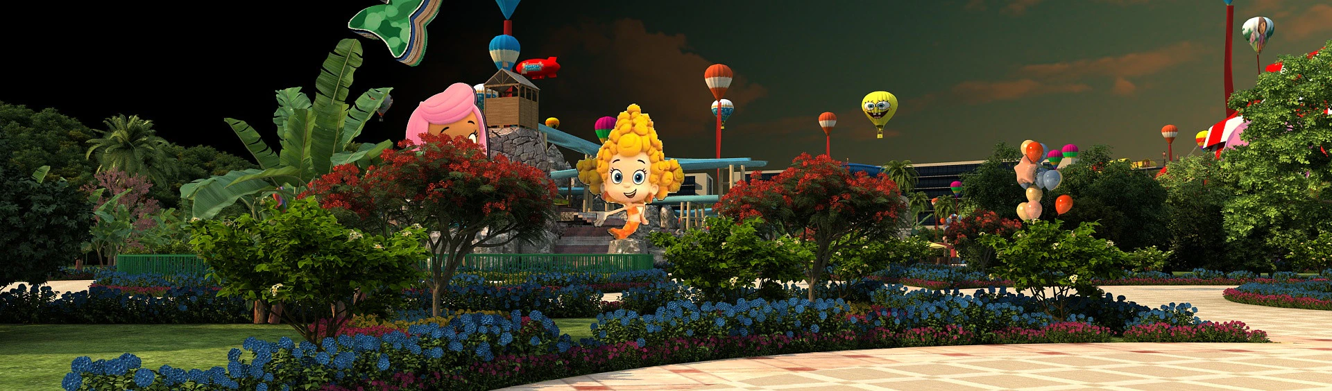 Amusement park 3D Model .c4d .max .obj .3ds .fbx .stl .blend