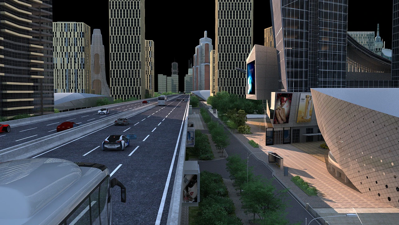 Urban architecture 3D Model .c4d .max .obj .3ds .fbx .stl .blend 