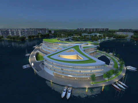 Lake tourism resort 3D Model