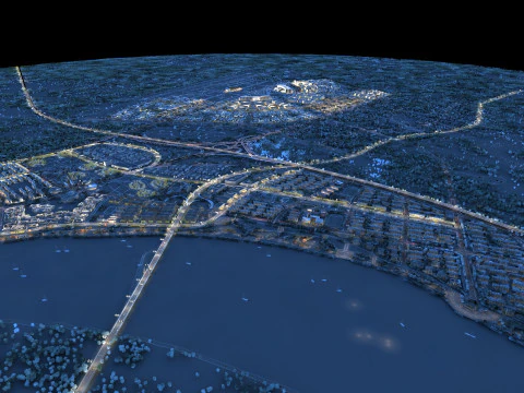 City night scene 3D Model