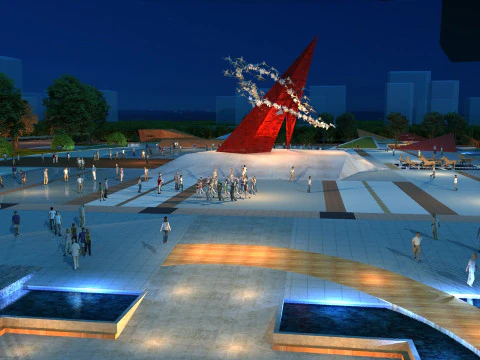 Plaza 3D Model