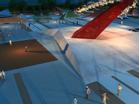 Plaza 3D Model