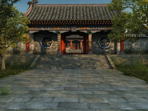 P&aacute;tio quadrangular Modelo 3D