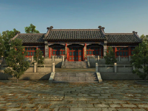 Quadrangle courtyard 3D Model