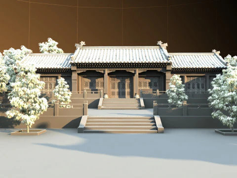Quadrangle courtyard 3D Model