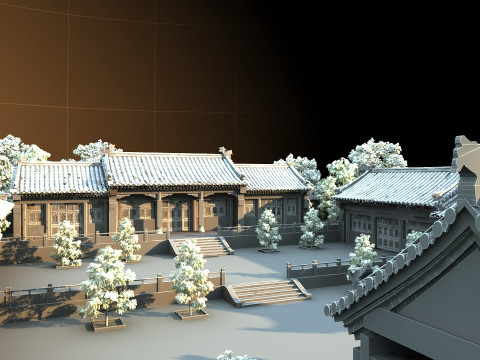 Quadrangle courtyard 3D Модель