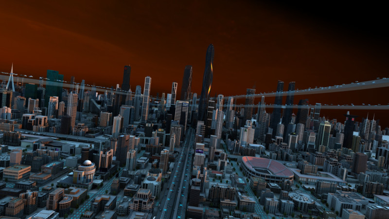 Science and technology city 3D Model .c4d .max .obj .3ds .fbx .stl .blend