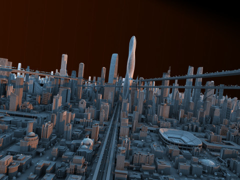 Science and technology city 3D Model