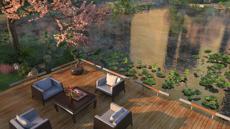 Courtyard Model 3D .c4d .max .obj .3ds .fbx .stl .blend