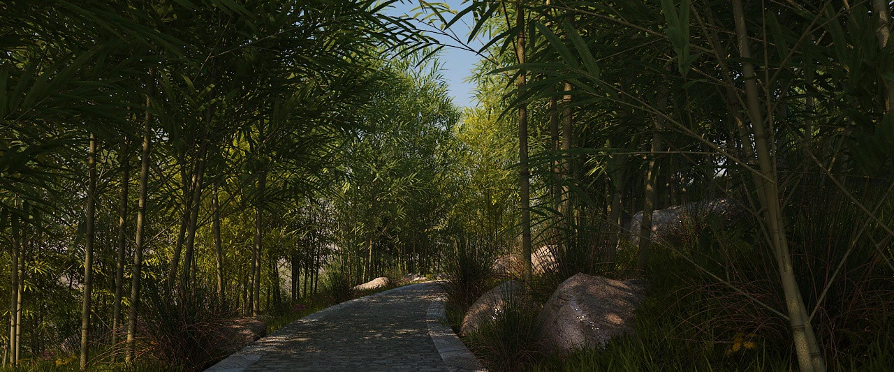 Bamboo grove 3D Model .c4d .max .obj .3ds .fbx .stl .blend 
