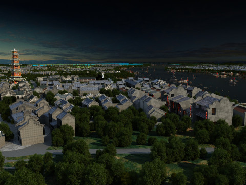 Ancient town Model 3D