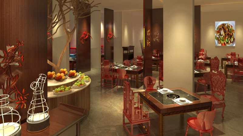 Chinese restaurant 3D Modell .c4d .max .obj .3ds .fbx .stl .blend 