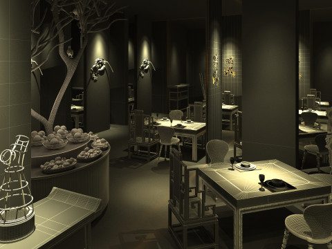 Chinese restaurant 3D Modell