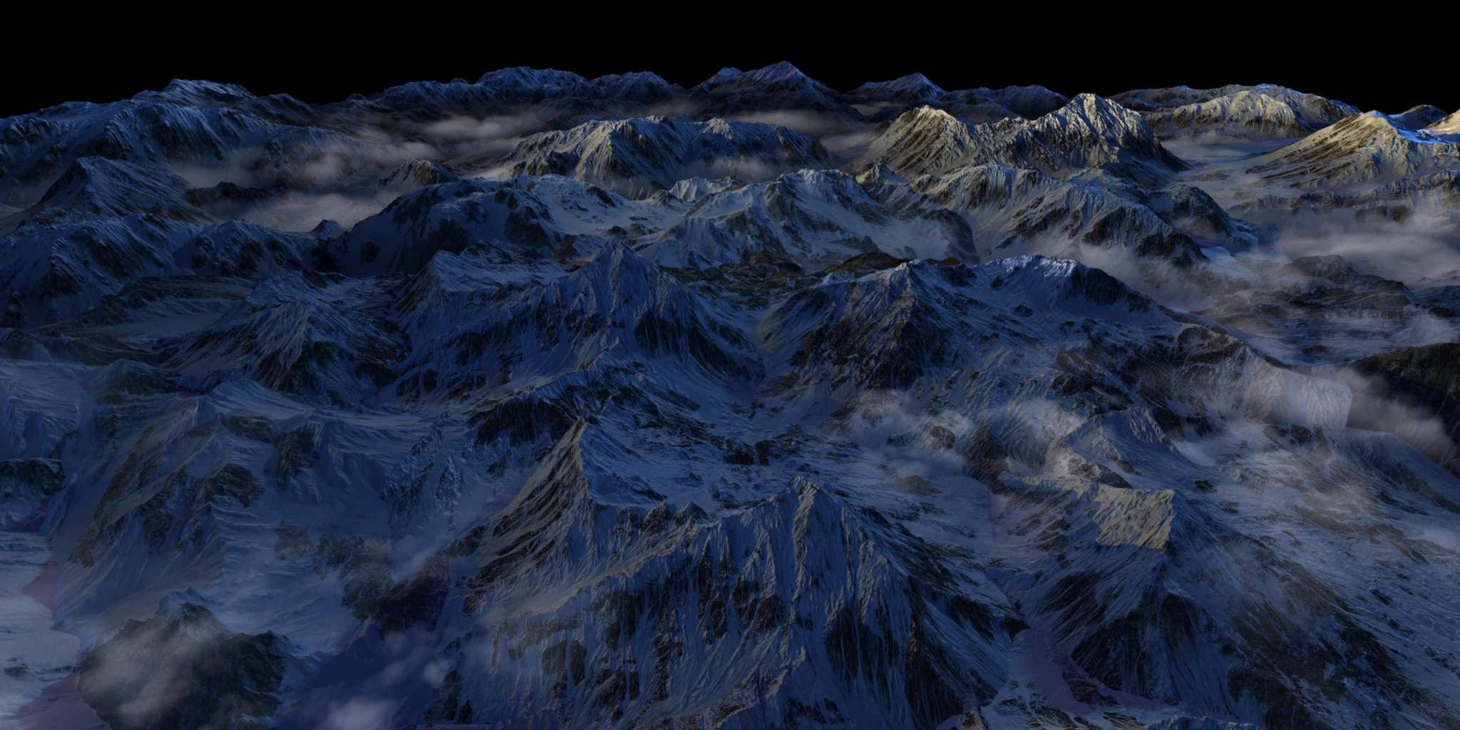 Kunlun Mountain 3D Model .c4d .max .obj .3ds .fbx .stl .blend 