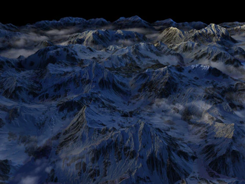 Montagne Kunlun Modèle 3D