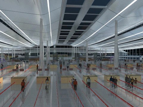Ticket hall 3D Model