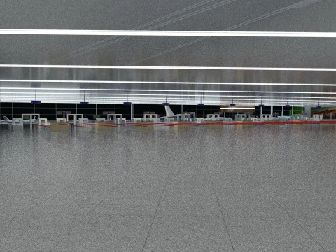 Ticket hall 3D Model