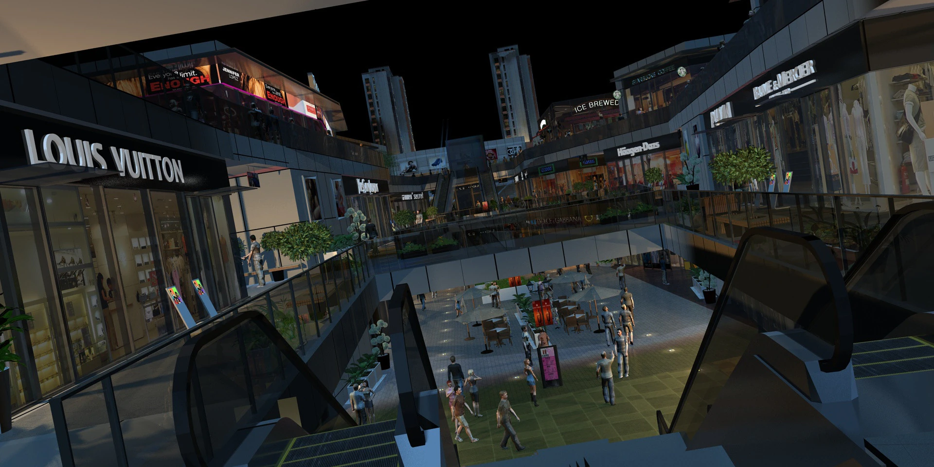 Shopping Mall 3D Model .c4d .max .obj .3ds .fbx .stl .blend 