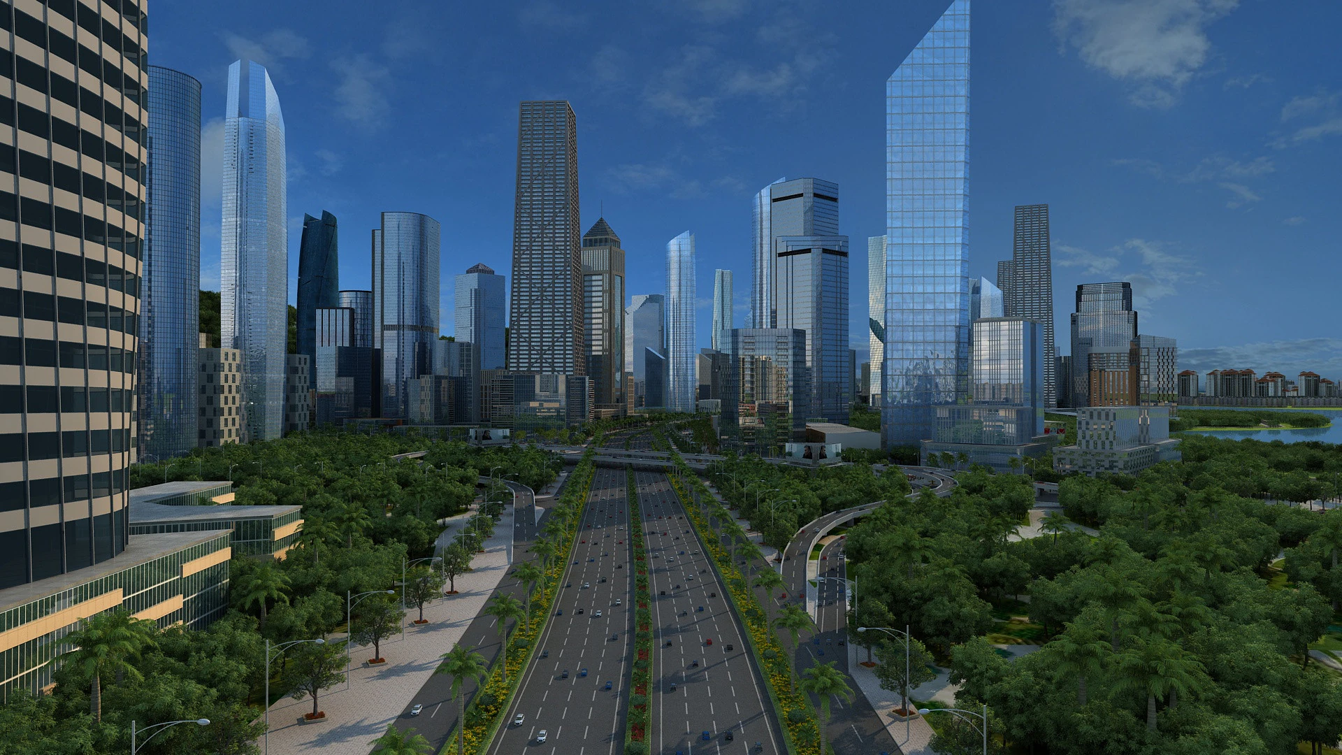 City Architecture 3D Model .c4d .max .obj .3ds .fbx .stl .blend 