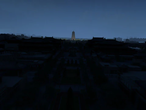 Giant Wild Goose Pagoda 3D Model