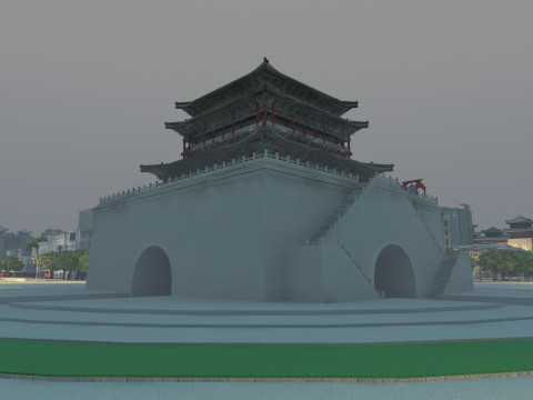 Дзвіниця і барабанна вежа 3D Модель