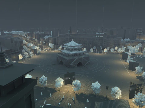 Bell and drum tower 3D Model