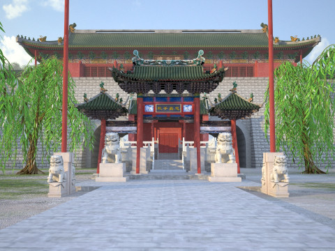 प्राचीन इमारत 3D मॉडल