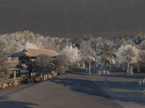 古建筑酒店 3D 模型