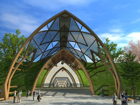 Старовинна будівля готелю 3D Модель