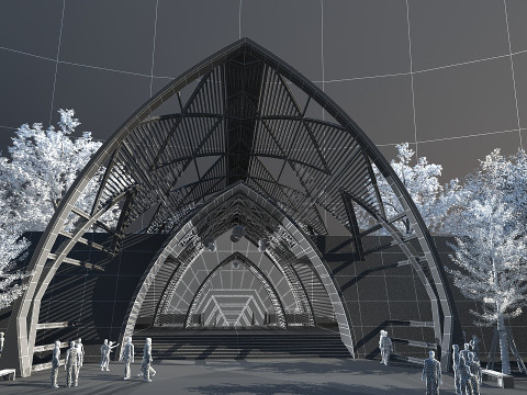 Старовинна будівля готелю 3D Модель