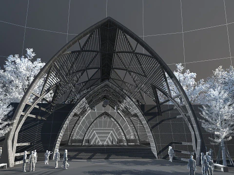 Ancient building Hotel 3D Model