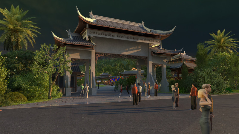 고대 건물 호텔 3D 모델 .c4d .max .obj .3ds .fbx .stl .blend