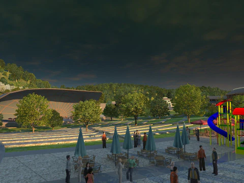 Ancient building Hotel 3D Model