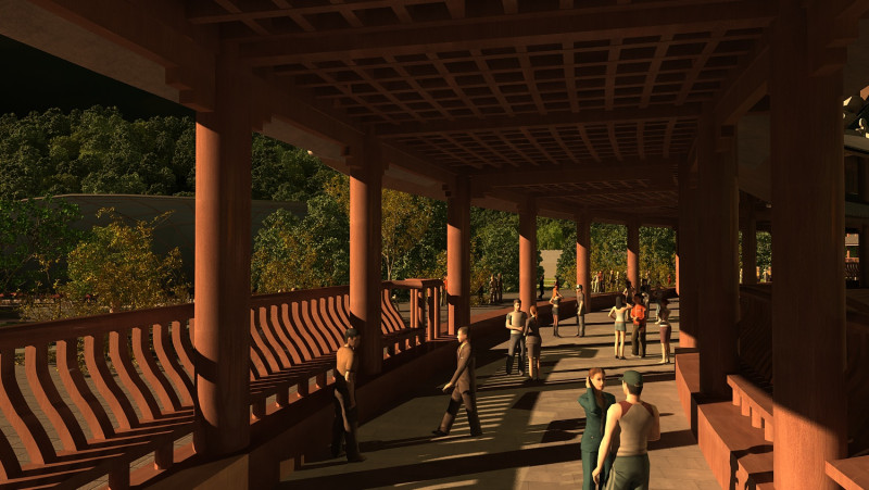 Ancient building Hotel 3D Model .c4d .max .obj .3ds .fbx .stl .blend