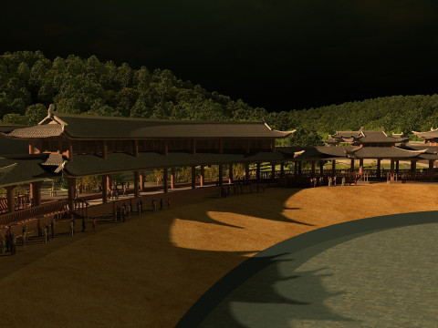 Ancient building Hotel 3D Model