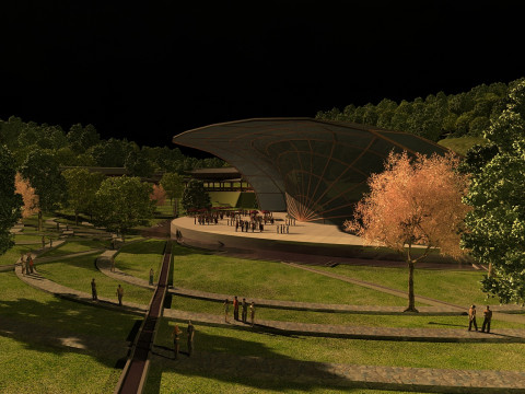 古代の建物のホテル 3Dモデル