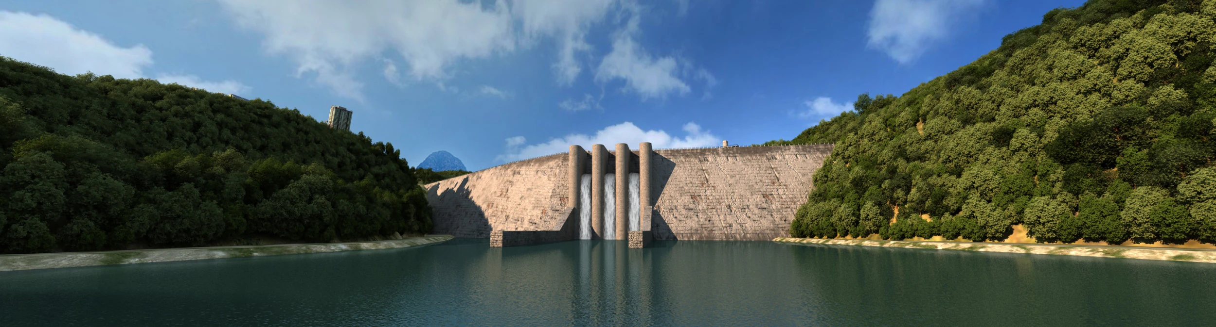 Water Dams 3D Model .c4d .max .obj .3ds .fbx .stl .blend 
