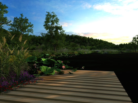 In riva al lago Modello 3D