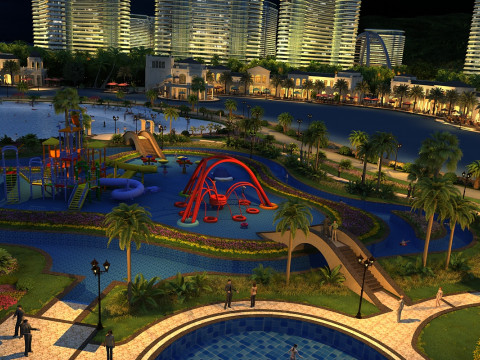 Parco notturno Modello 3D