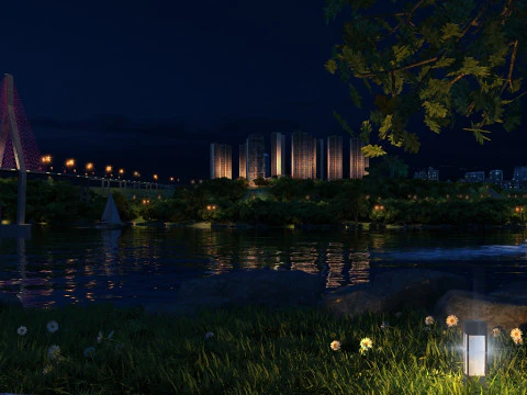 City Night View 3D Model