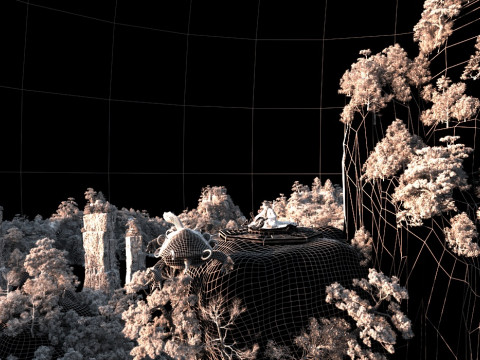 bosque de monta&ntilde;a Modelo 3D