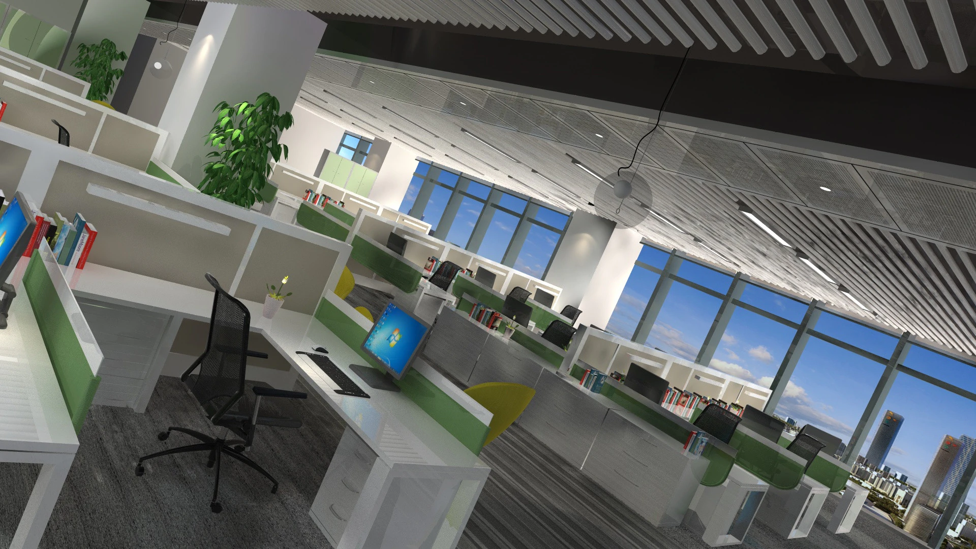 Offices 3D Model .c4d .max .obj .3ds .fbx .stl .blend 