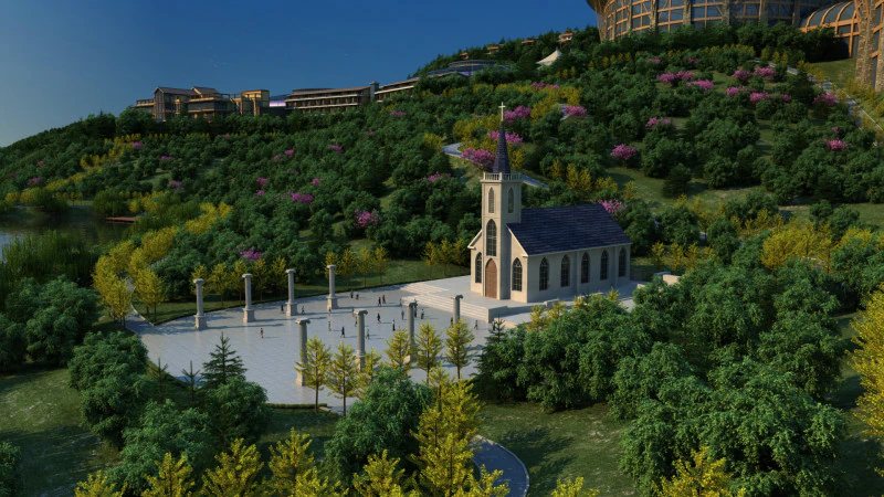 Церковь 3D Модель .c4d .max .obj .3ds .fbx .stl .blend 